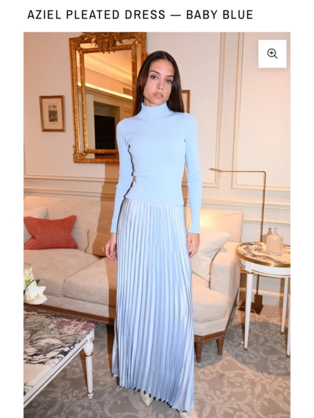 Yllw the label baby blue pleated dress